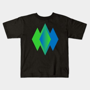 Green-Blue Diamonds Kids T-Shirt